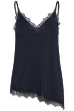 Rwbillie Sl Lace Strap Top Asymmetrical Hem