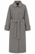 Wool Coat Lofsdalen Herringbone Black
