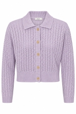 Knitted Cardigan Rosendal Crochet Thistle Purple