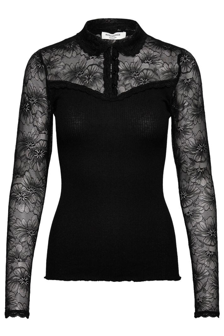 Rwbeatha Silk Ls Lace Polo T-shirt