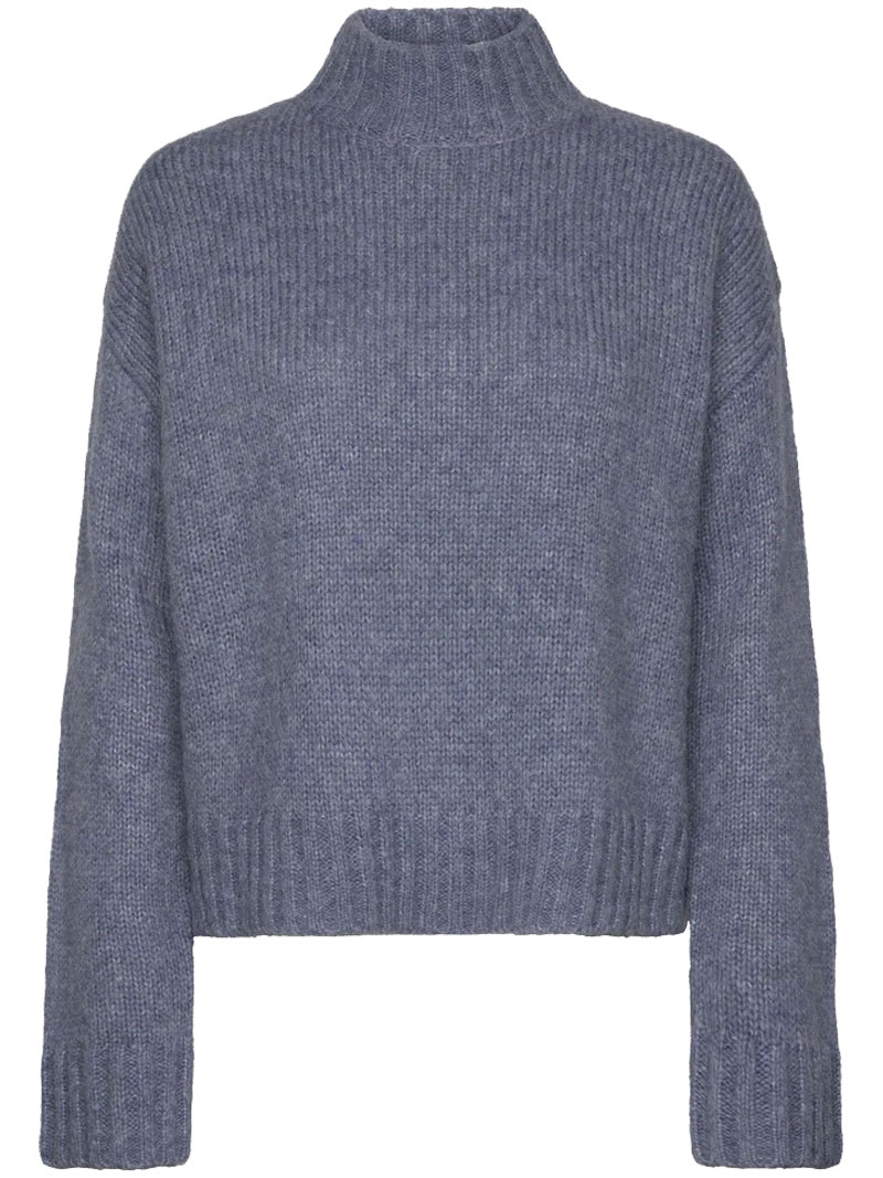Rwtulip Wool Blend Ls Turtleneck Plain Pullover