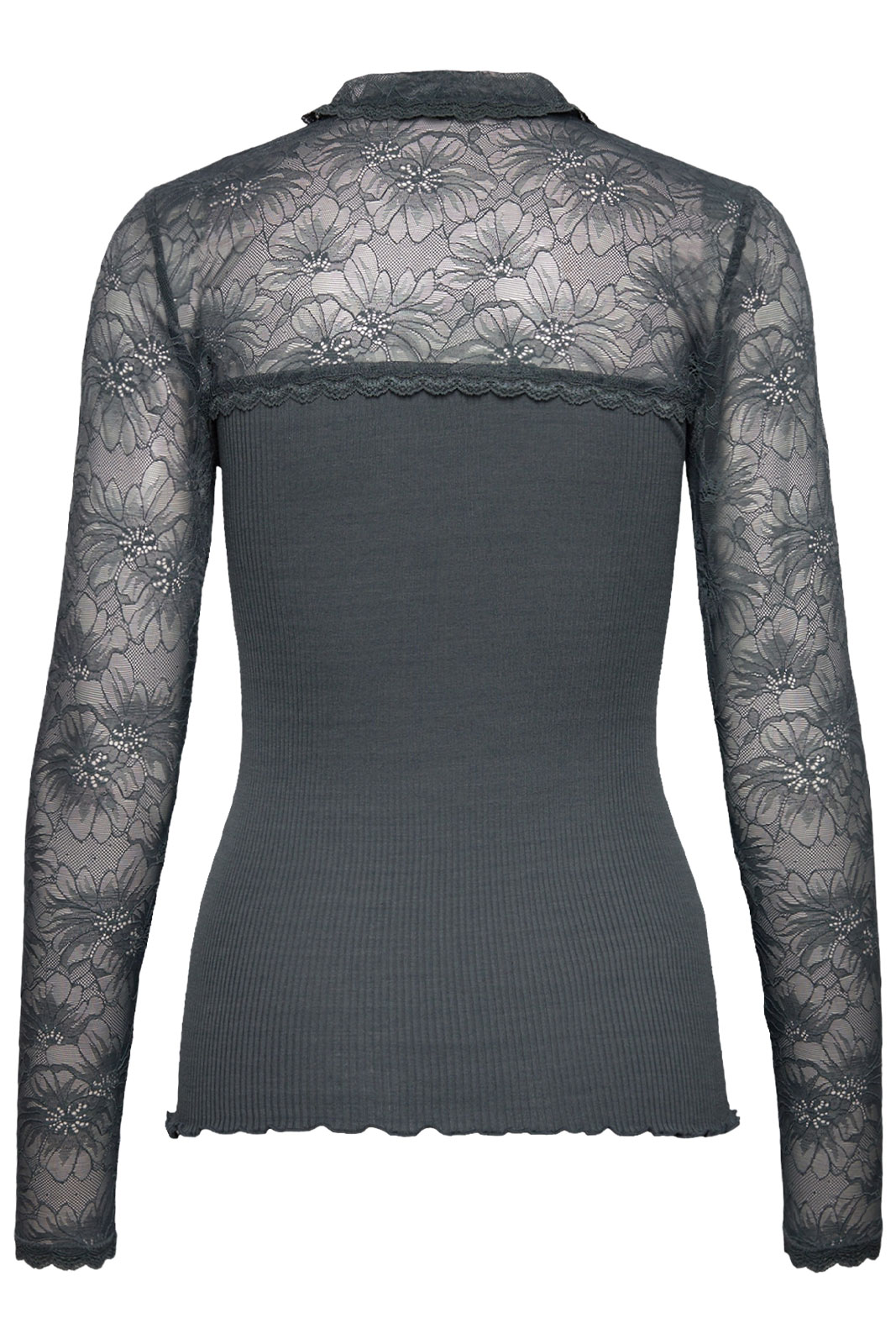 Rwbeatha Silk Ls Lace Polo T-shirt