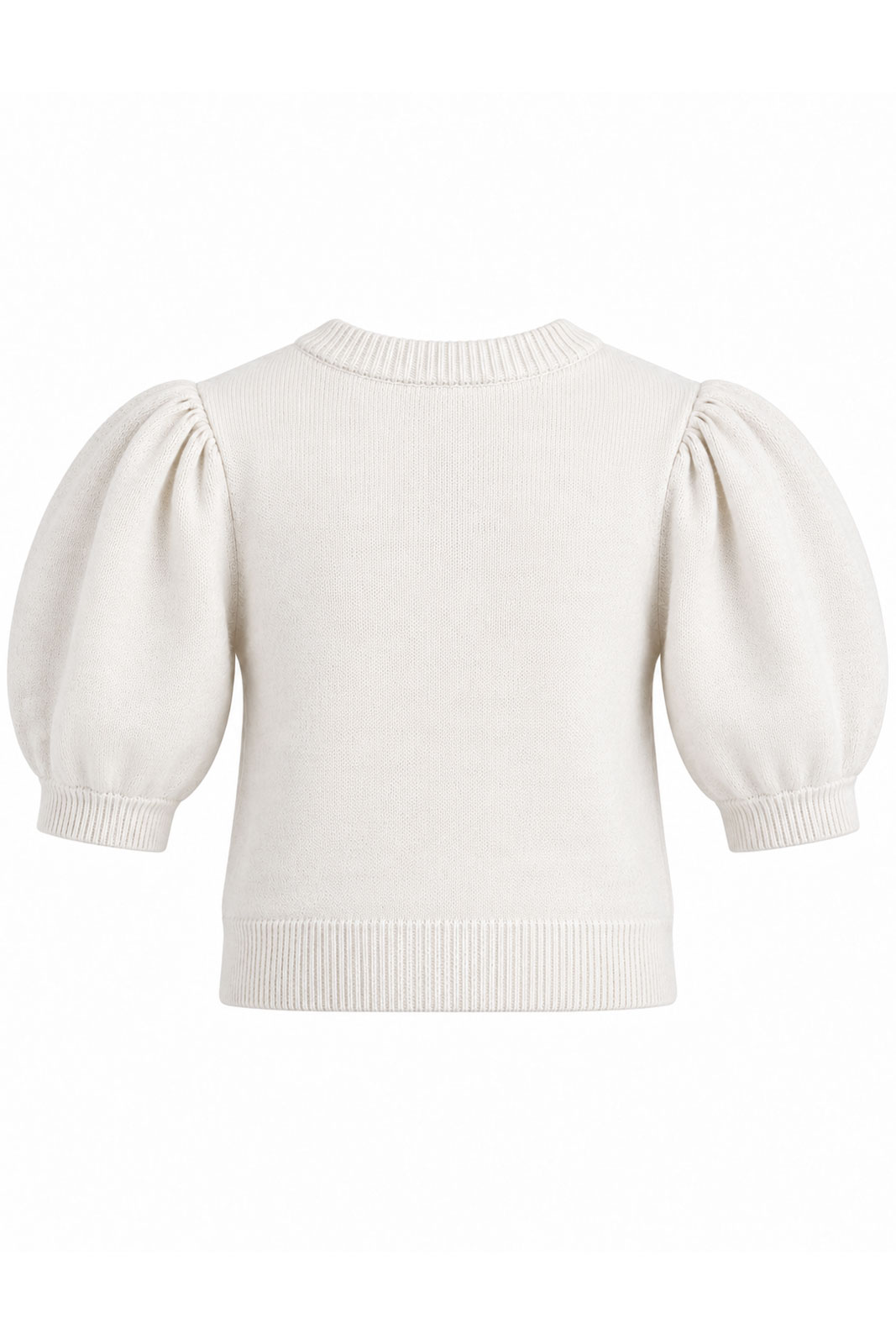 Girls Knitted Topwith Puff Sleeves