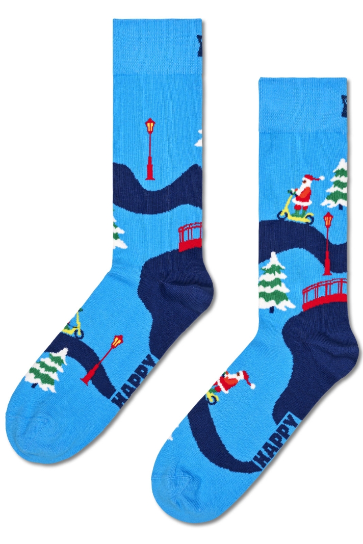 Santa On The Way To Work Sock