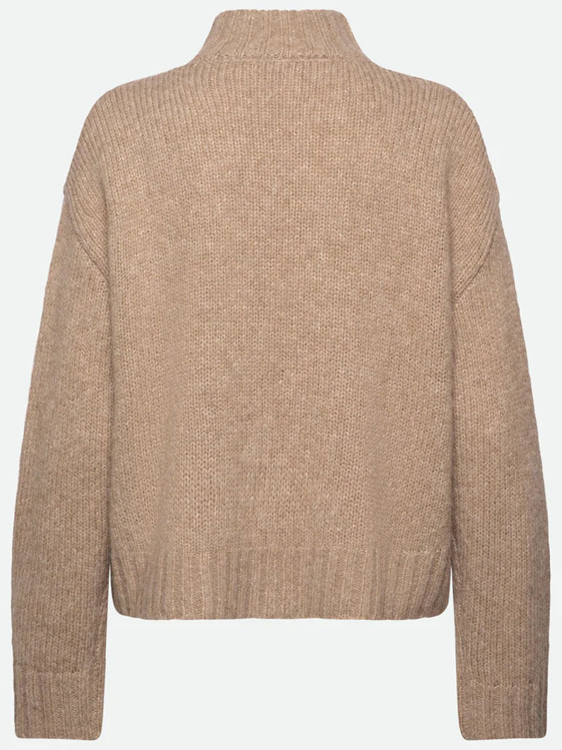Rwtulip Wool Blend Ls Turtleneck Plain Pullover