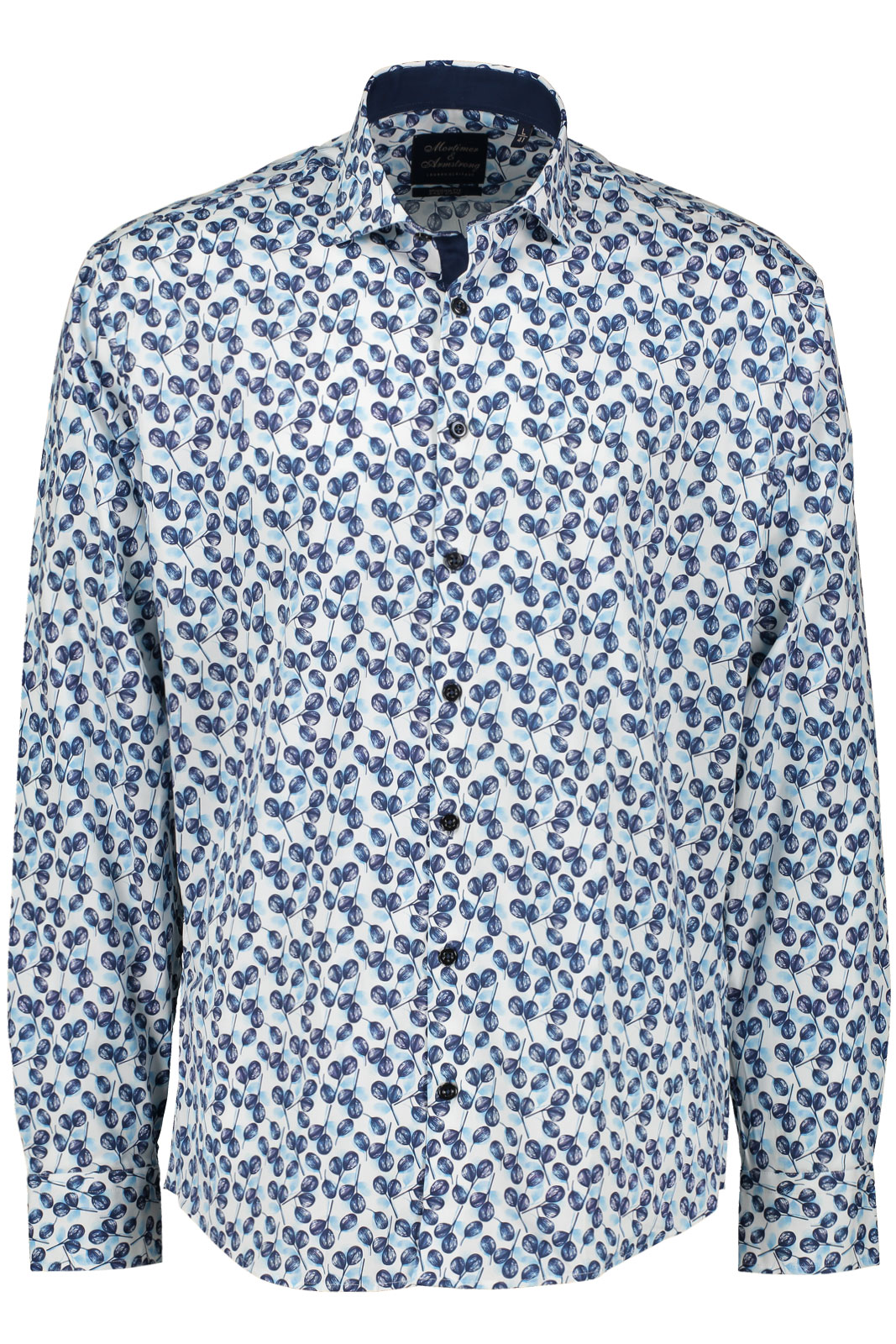 Shirt With Watercolor Leaves Modern Fit