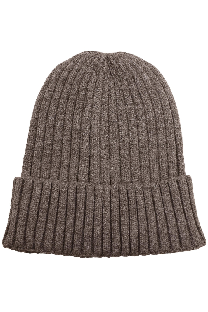 Ribbad barnmössa med uppvikt kant