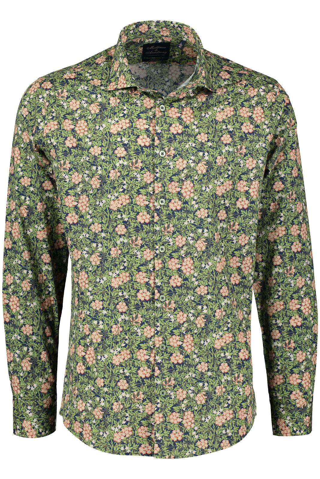 Shirt With Flower Dessin Slim Fit
