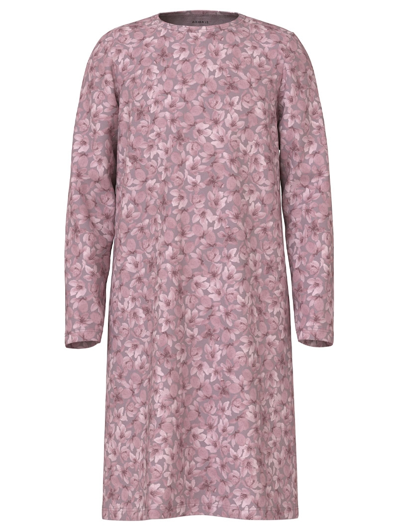 Nkfnightgown Ls Mauve Flower Noos