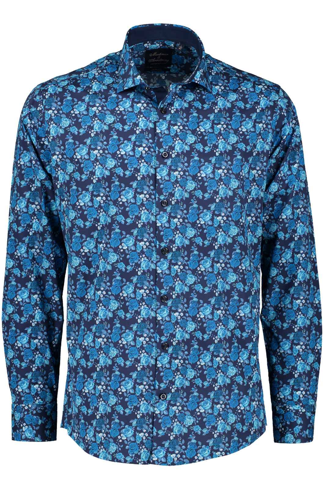 Shirt With Big Roses Slim Fit