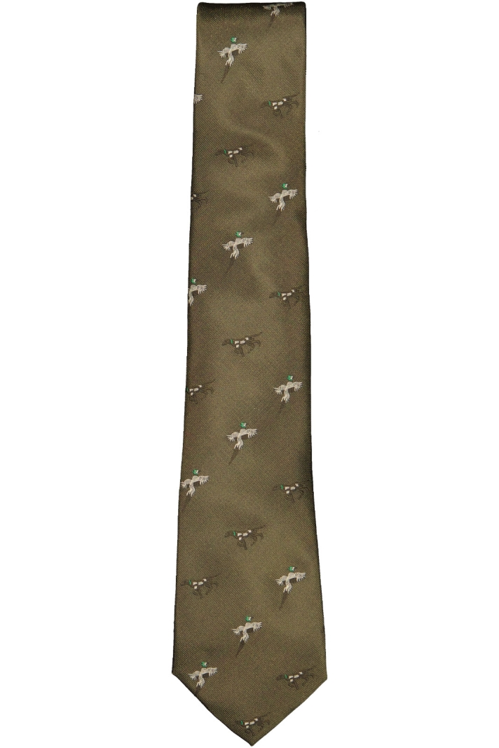 Ripon Silk Tie - Bird & Dog Design