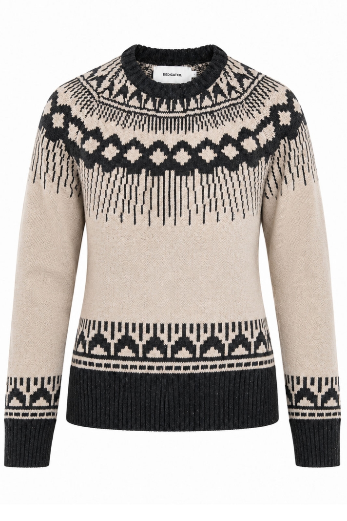 Sweater Senja Fair Isle Pearl White