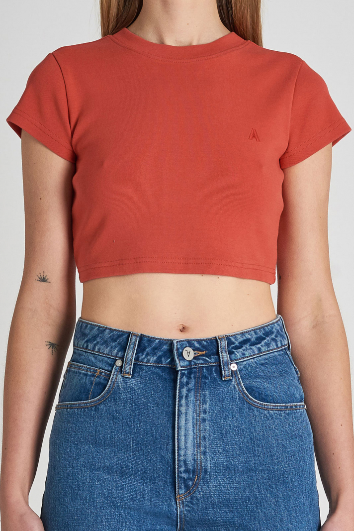 A 90's Crop Tee Rust Red