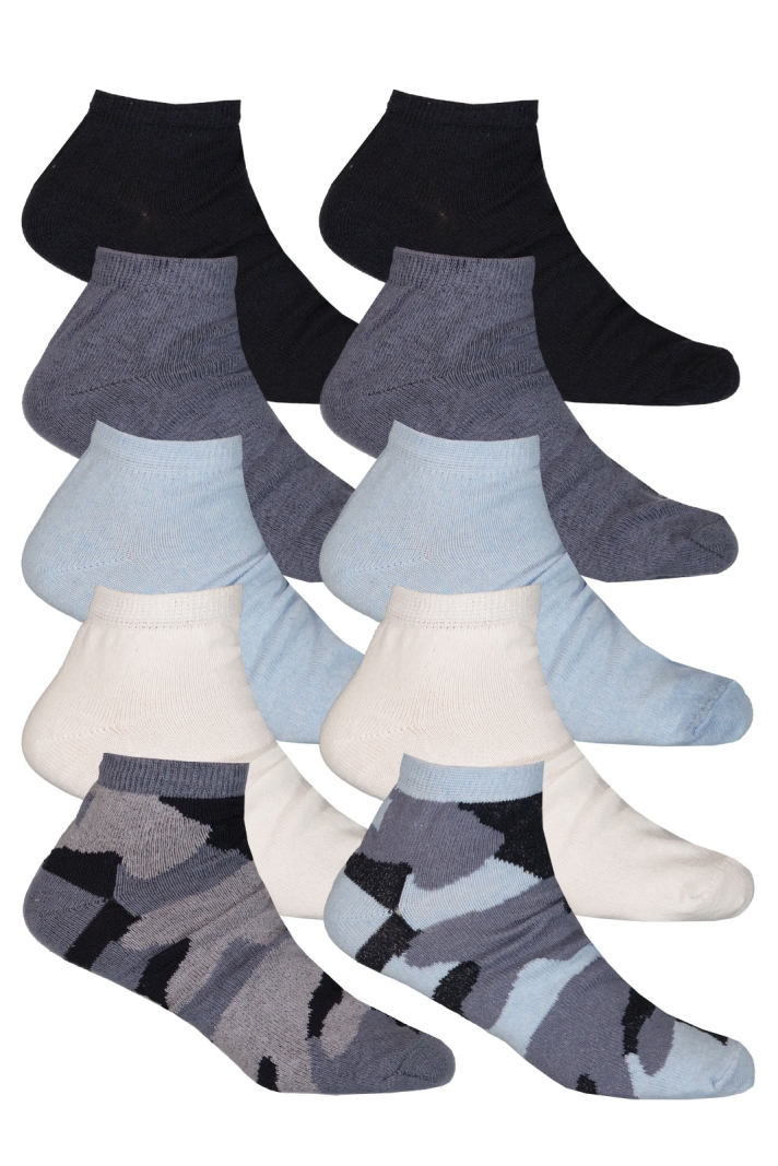 Mönstrad kortskaftad socka 10-P