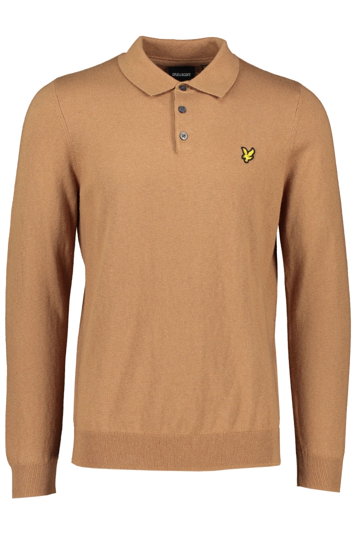 Cotton Merino Long Sleeve Knitted Polo