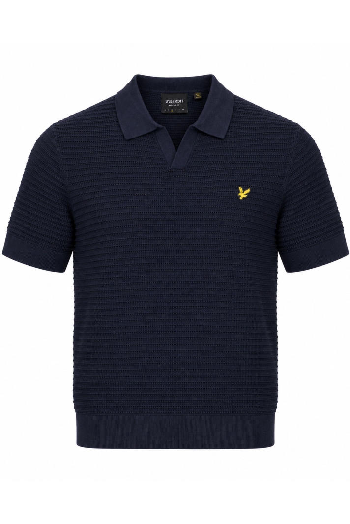 Pointelle Short Sleeve Knitted Polo