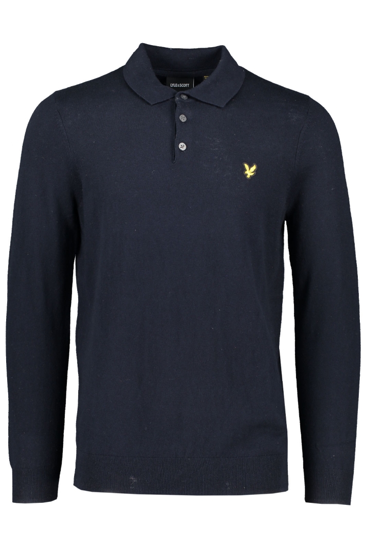 Cotton Merino Long Sleeve Knitted Polo